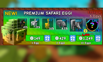 Grow a Garden Premiun Safari Egg - 10egg 1249